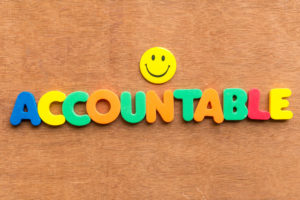 accountable colorful word on the wooden background